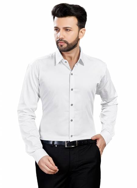 Outluk 1427 Office Wear Cotton Satin Mens Shirt Collection 1427-WHITE